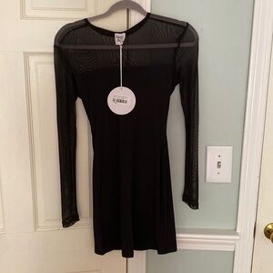 Princess Polly size 4 long sleeve black dress brand new with tags